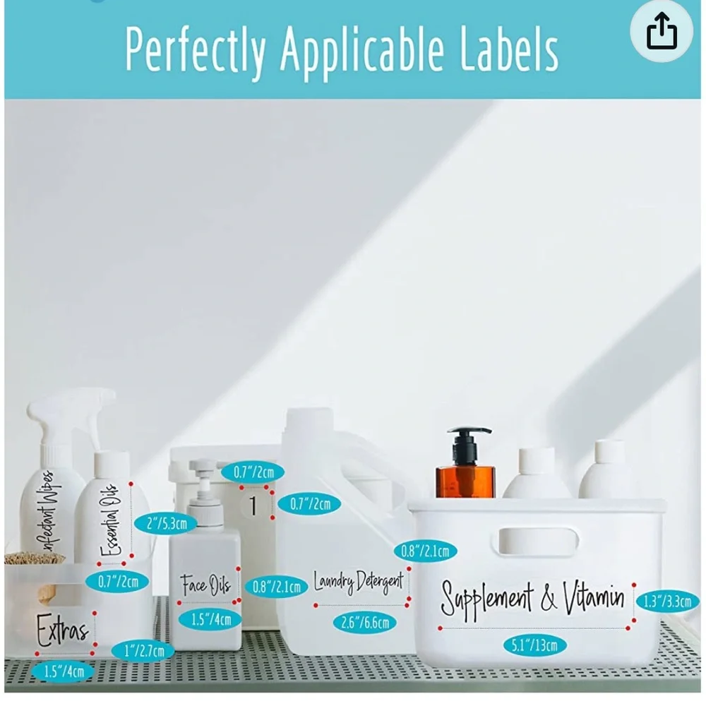 Organization, Beauty & Makeup Stickers / Cursive Bathroom Stickers